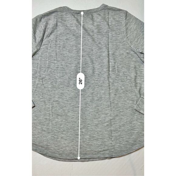 Terra & Sky Floral Graphic Gray Tunic Sweatshirt Minimalist Demure sz 0X (14W) - Picture 7 of 9